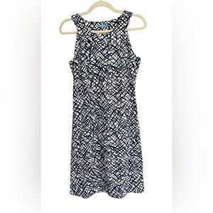 J. McLaughlin Navy and White Patterned Dress